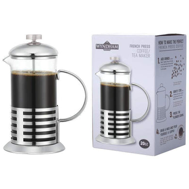 20 Ounce French Press Coffee-Tea Maker - Glass & Stainless-Steel Coffee Press