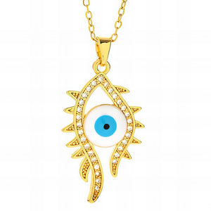 Dazzle & Defend: 18K Gold-Plated Evil Eye Necklace