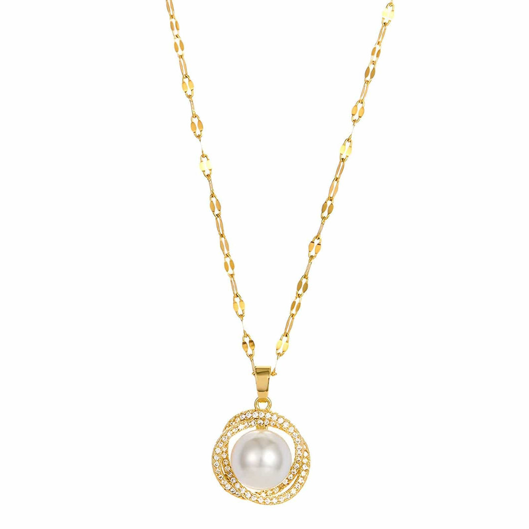 Endless Elegance: Gold-Plated Ring & imitation Pearl Necklace