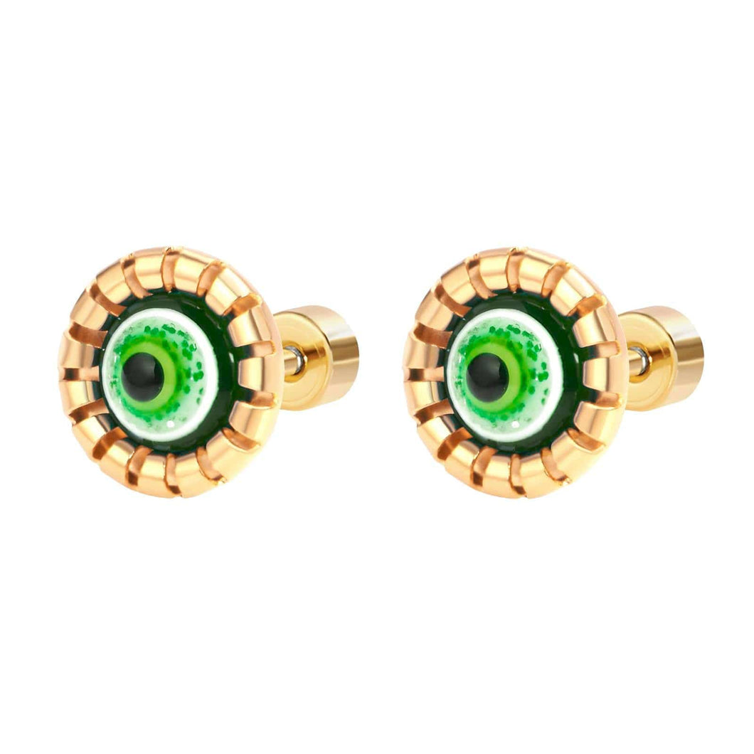 Evil Eye Elegance: 18K Gold-Plated Earrings