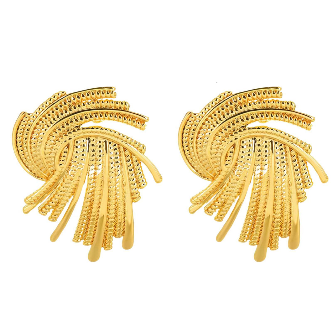 Elegant Flair Earrings in 18K Gold Plated Finish