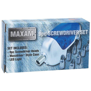 9 Piece Screwdriver Set with Case and LED Light