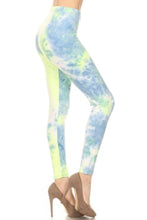 Tie Dye Printed, Full Length, High Waisted Leggings