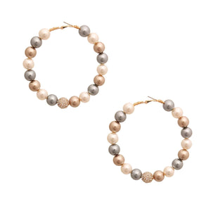 Pearl Pave Multi Color Hoops