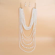 Pearl Necklace Cream Cluster Long Set for Women