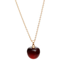 Pendant Cherry Drop Deep Red Gold Chain Necklace