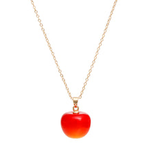 Pendant Cherry Drop Orange Red Gold Chain Necklace
