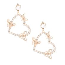 Gold Butterfly Heart Earrings