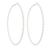Hoops Large Twisted Silver Earrings for Women