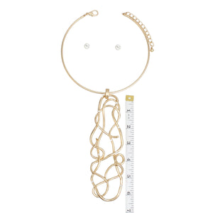 Pendant Gold Architectural Wirework Necklace