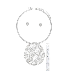 Pendant Silver Industrial Stacked Disc Necklace