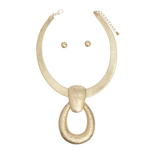 Pendant Gold Door Knocker Omega Chain Necklace