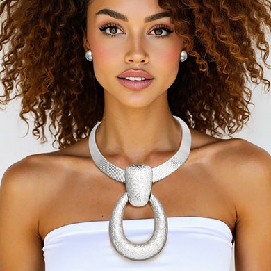 Pendant Silver Door Knocker Omega Chain Necklace