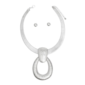 Pendant Silver Door Knocker Omega Chain Necklace