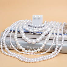 Pearl 8 Strand White Multi Layer Long Necklace