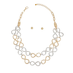 Chain Mixed Infinity Chain Link Rugged Necklace