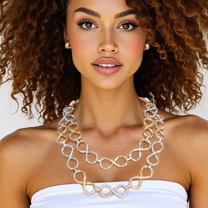 Chain Mixed Infinity Chain Link Rugged Necklace