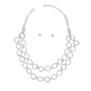Chain Silver Infinity Chain Link Rugged Necklace