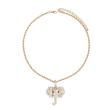 Pendant Gold Glam Pave Elephant Chain Necklace
