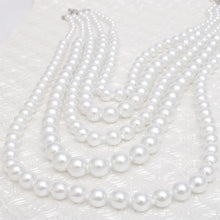 Pearl Long Layered 5 Strand White Necklace Women