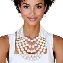 Pearl Bib Layered White Delicately Draped Necklace