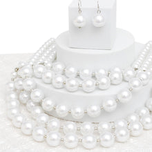 Pearl Bib Layered White Delicately Draped Necklace