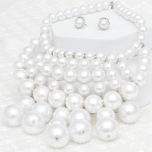Pearl Bib White Ornate Chunky Drop Necklace Women