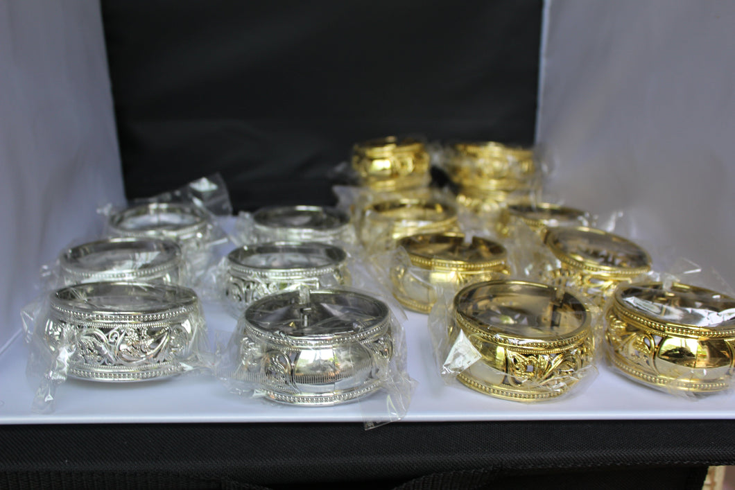 18 Plastic Bracelets in Gold and Silver Great for Parties or Events or Giveaways