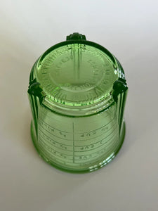 1920s Beautiful Vintage Green Depression Glass Measuring Cup
