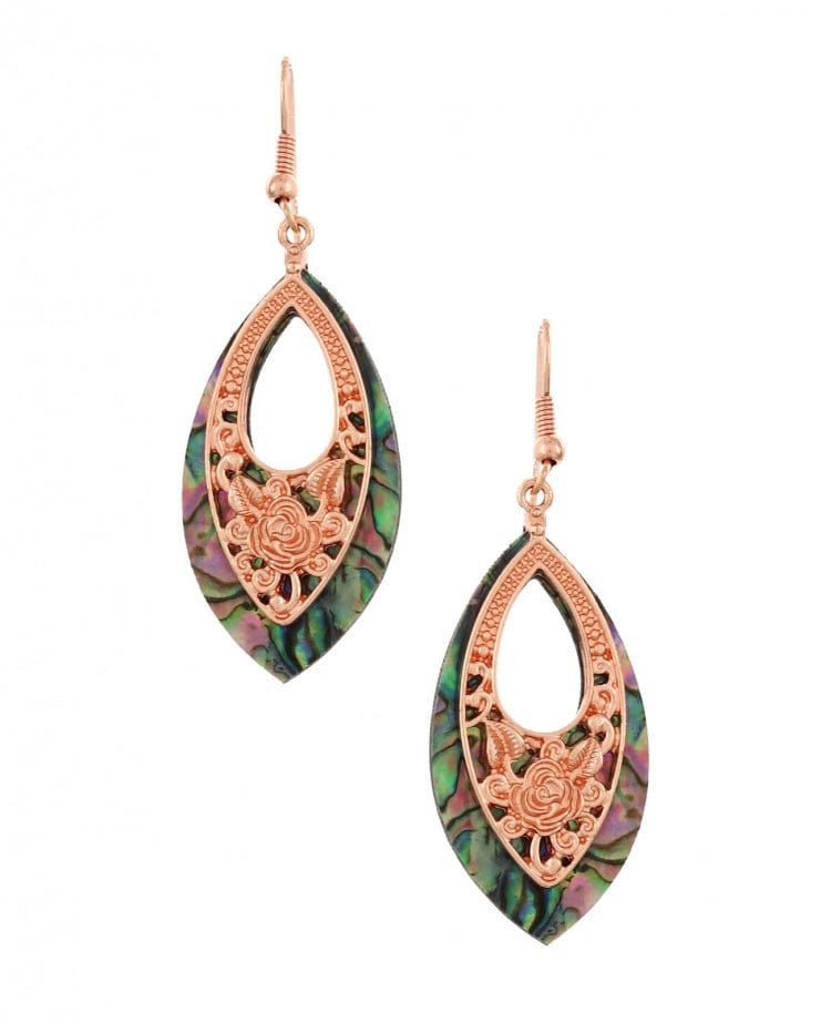 Abalone, Acrylic, Metal Multi Color Earrings