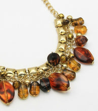 Amber Looking Tribal Collar Necklace Set w Earrings - Bohemian Beads Necklace