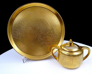 6 3/4" Condiment Set STOUFFER Studio Encrusted Gold 4 Piece
