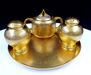 6 3/4" STOUFFER Studio Encrusted Gold Condiment Set 4 Piece
