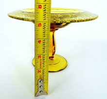 Beautiful Regina Amber Glass Etched Harvesters Compote