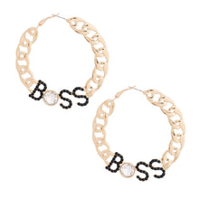 Boss Gold Chain Hoops