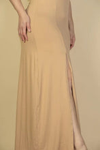 Plus Size Plunge Neck Thigh Split Maxi Dress