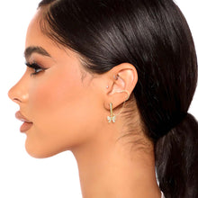 CZ Pave Huggie Bow Ear Cuff Hoop Set