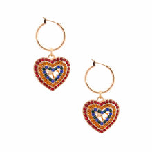 Concentric Heart Multi Color Hoops