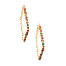 Diamond Shape Multi Color Hoops