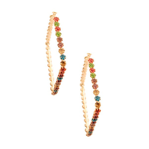 Diamond Shape Multi Color Hoops