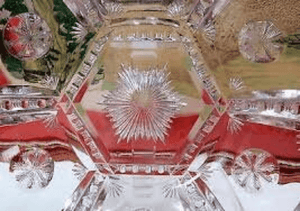 EAPG 4 Piece TARENTUM Frost Crystal Peerless Gold Rim Berry Bowl Set 1906
