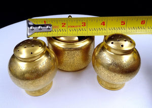 Encrusted Gold 4 Piece STOUFFER Studio Condiment Set 6 3/4"
