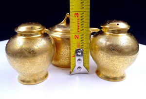 Encrusted Gold STOUFFER Studio 4 Piece 6 3/4" Condiment Set
