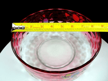 Floral Coin Spot Optic Bowl 1880-1900 EAPG Floral Coin Spot Optic  Clear Enamel 1880-1900 EAPG  Cranberry8 1/2" 