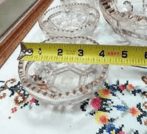 Frost Crystal 4 Piece EAPG TARENTUM Peerless Gold Rim Berry Bowl Set 1906
