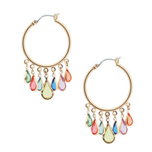 Glass Gold Teardrop Hoops
