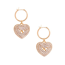 Gold Heart Concentric Hoops