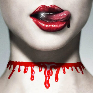 Halloween Vampire Blood Choker - Dracula Neck Collar Dripping Blood