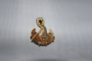 Handmade Pendant with Lace Agate Stone in the shape of a Haft Moon - Pendant Only - Metaphysical Jewelry