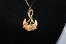 Handmade Pendant with Lace Agate Stone in the shape of a Haft Moon - Pendant Only - Metaphysical Jewelry